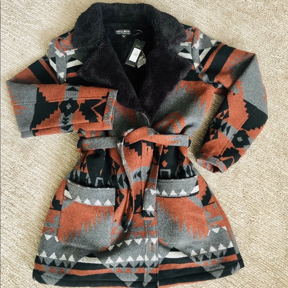 New Aztec Sherpa Wool Jacket By Miranda 